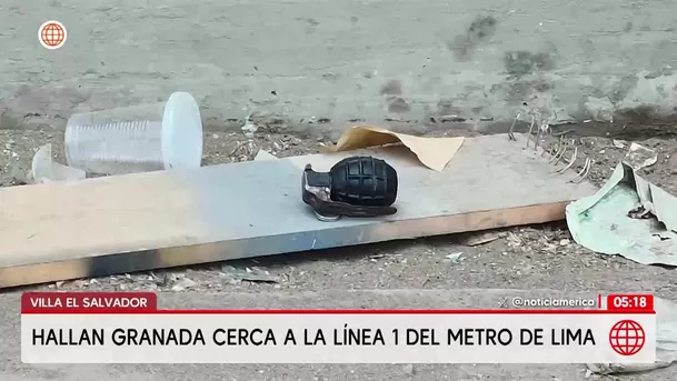 Hallan granada de guerra operativa cerca de la Línea 1 del Metro de Lima en Villa El Salvador. Foto: América Noticias