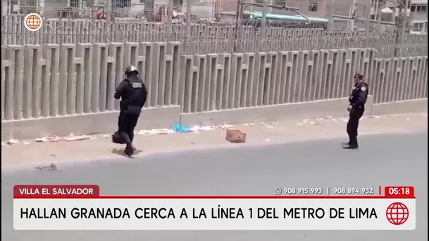 Hallan granada de guerra operativa cerca de la Línea 1 del Metro de Lima en Villa El Salvador. Foto: América Noticias