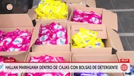 Hallan marihuana en bolsas de detergente en Chilca