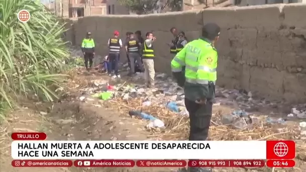 Hallan muerta a adolescente desaparecida en Trujillo. Foto: América Noticias