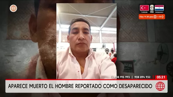 Hallan muerto a hombre tras desaparecer en Villa El Salvador. Foto: América Noticias Hallan muerto a hombre tras desaparecer en Villa El Salvador. Foto: América Noticias