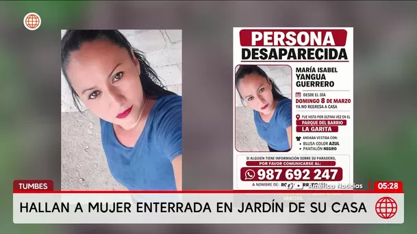 Hallan a mujer enterrada en su casa en Tumbes. Foto: América Noticias