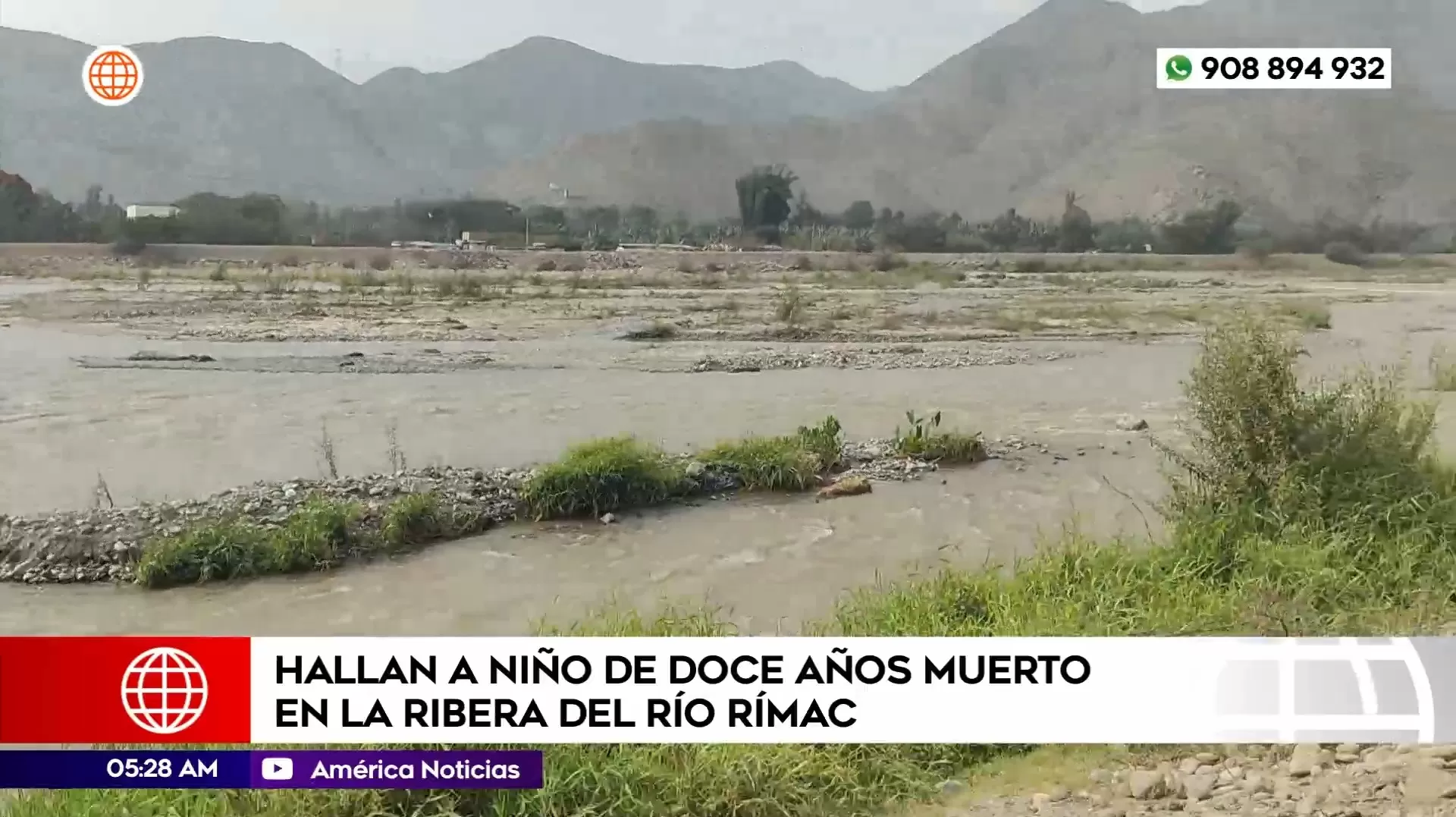 Hallan a niño de doce años muerto en la ribera del río en Carabayllo. Foto: América Noticias