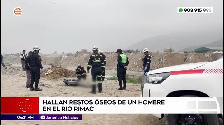 Hallan restos óseos de un hombre en el río Rímac en Huaycán. Foto: América Noticias