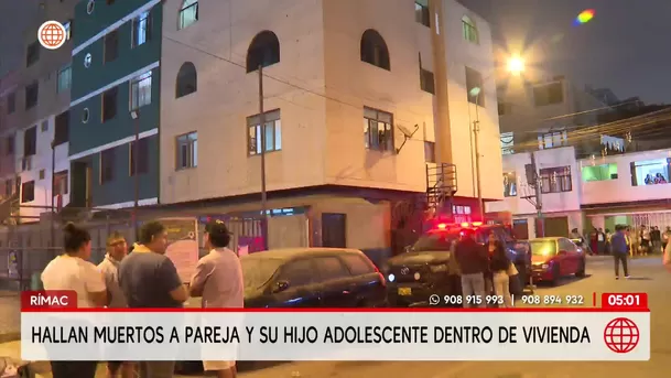 Hallan sin vida a pareja de abogados y a su hijo en el Rímac. Foto: América Noticias