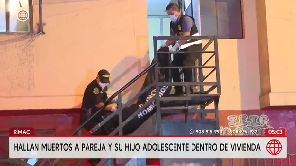 Hallan sin vida a pareja de abogados y a su hijo en el Rímac. Foto: América Noticias