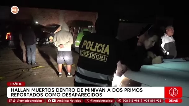 Hallan sin vida a dos primos reportados como desaparecidos en Cañete. Foto: América Noticias