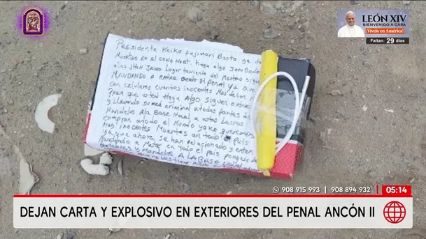 Hallan sospechoso paquete con explosivo en el penal Ancón II. Foto: América Noticias Hallan sospechoso paquete con explosivo en el penal Ancón II. Foto: América Noticias