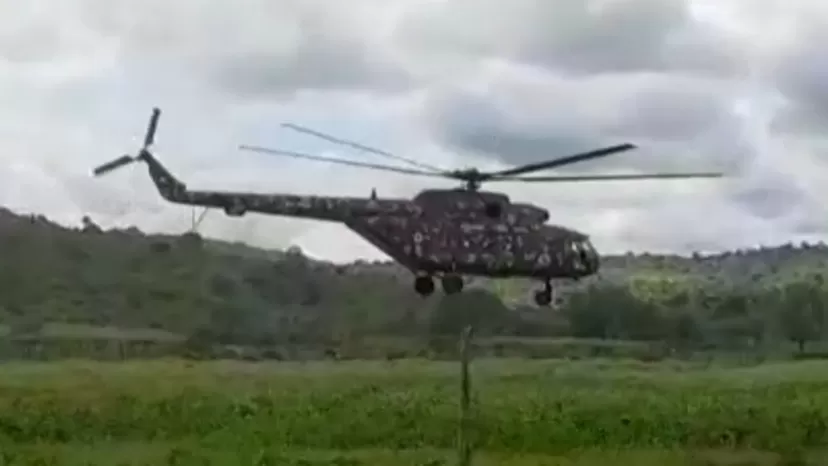 Helicóptero que llevaba ayuda humanitaria realizó aterrizaje de emergencia