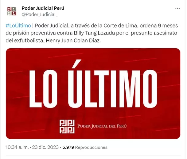 Foto: Poder Judicial Foto: Poder Judicial