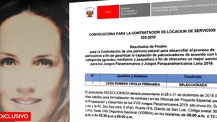 Cecilia León aparece en el Registro Nacional de Proveedores desde mayo de 2018. Foto y video: América Noticias 