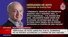 Hernando de Soto asegura que el Gobierno no ha podido autorizar compra de una vacuna