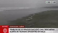 Hidrografía descartó alerta de tsunami en el litoral peruano tras sismo
