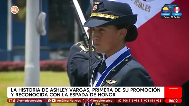 La historia de Ashley Vargas, primera de su promoción y reconocida con la espada de honor. Foto: América Noticias