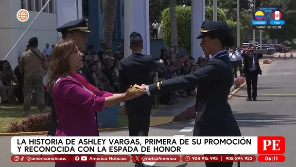 La historia de Ashley Vargas, primera de su promoción y reconocida con la espada de honor. Foto: América Noticias