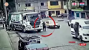 Hombre murió tras ser arrollado por un camión de basura. Foto y video: América Noticias