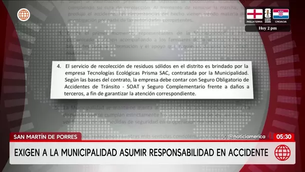 Hombre murió tras ser arrollado por un camión de basura. Foto: América Noticias Hombre murió tras ser arrollado por un camión de basura. Foto: América Noticias