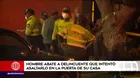 Hombre abate a delincuente que intentó asaltarlo en la puerta de su casa