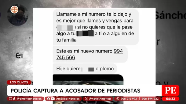 Policía captura a acosador de periodistas en Los Olivos. Foto: América Noticias