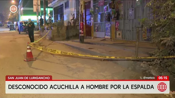 Hombre es acuchillado por la espalda en San Juan de Lurigancho. Foto: América Noticias Hombre es acuchillado por la espalda en San Juan de Lurigancho. Foto: América Noticias