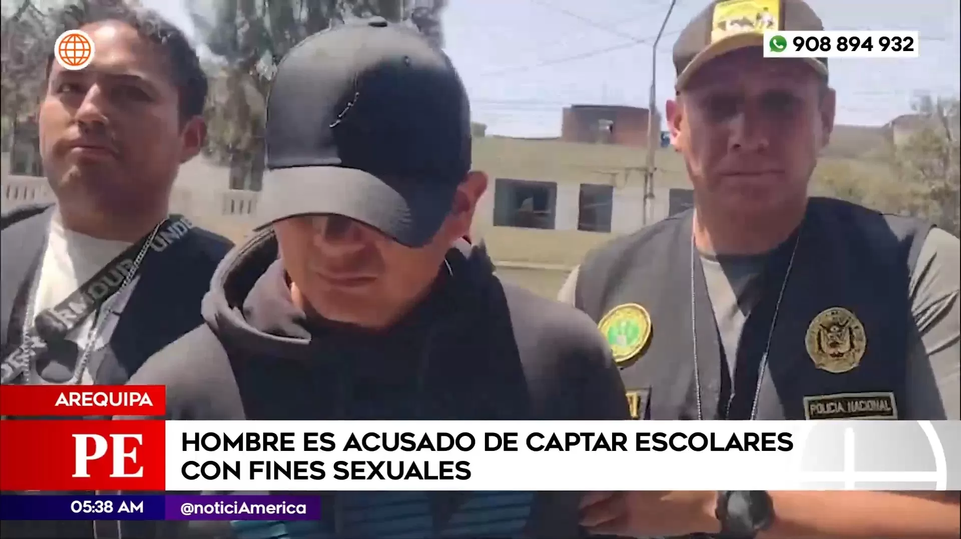 Hombre acusado de captar escolares en Arequipa. Foto: América Noticias