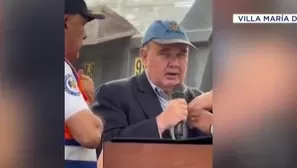 Rafael López Aliaga fue retirado de una actividad en VMT luego de que la PNP detuviera a un hombre armado. Video: Canal N