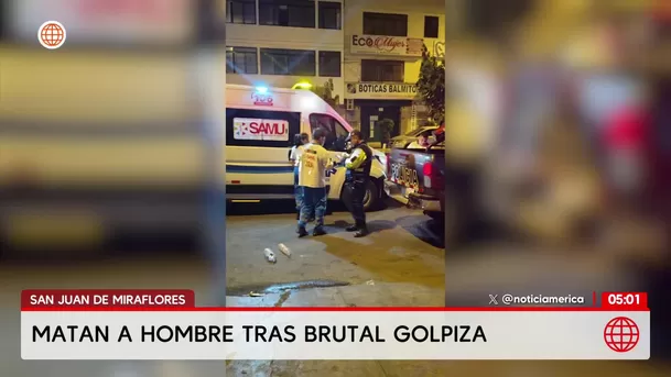 Hombre asesinado tras recibir una fuerte golpiza en San Juan de Miraflores. Foto: América Noticias Hombre asesinado tras recibir una fuerte golpiza en San Juan de Miraflores. Foto: América Noticias