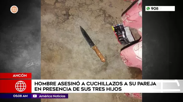 Hombre asesinó a cuchillazos a su pareja en presencia de sus hijos en Ancón. Foto: América Noticias