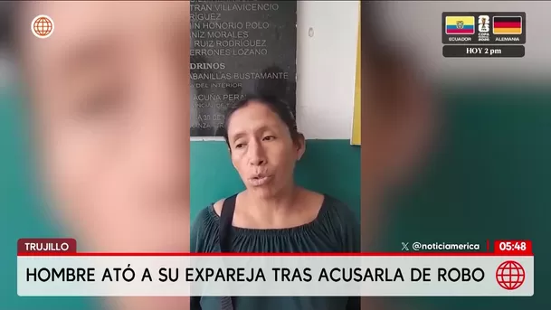 Hombre ata a su expareja tras acusarla de robo en Trujillo. Foto: América Noticias