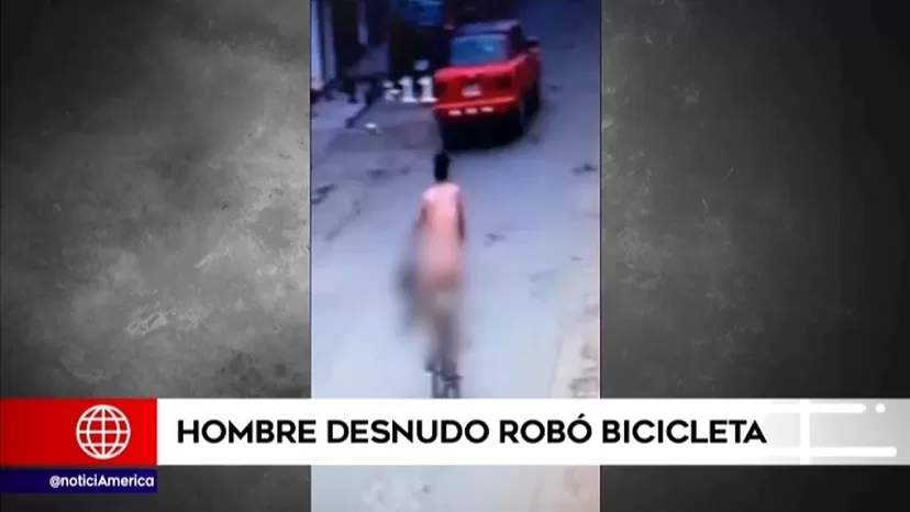 Hombre desnudo robó bicicleta y escapó por las calles de Trujillo