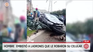 Hombre embiste a ladrones que le robaron su celular en Los Olivos. Foto y video: América Noticias