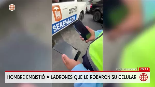 Hombre embiste a ladrones que le robaron su celular en Los Olivos. Foto: América Noticias