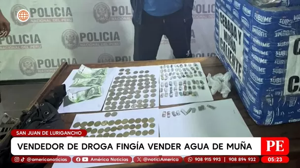 Vendedor de droga fingía vender agua de muña en San Juan de Lurigancho. Foto: América Noticias