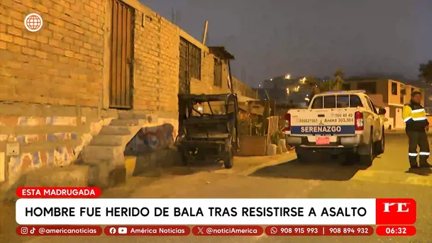 Hombre herido de bala tras resistirse a asalto en el Rímac. Foto: América Noticias