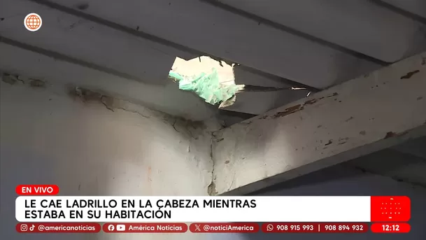 Cae ladrillo en la cabeza de adulto mayor mientras estaba en su habitación. Foto: América Noticias Cae ladrillo en la cabeza de adulto mayor mientras estaba en su habitación. Foto: América Noticias
