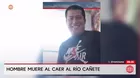 Hombre muere al caer a río Cañete tras celebración en Lunahuaná