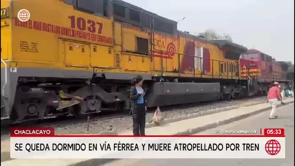 Tren arrolla a hombre que dormía en rieles en Chaclacayo/ América Noticias