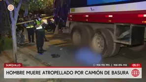 Hombre muere atropellado por camión de basura en Surquillo. Foto y video: América Noticias