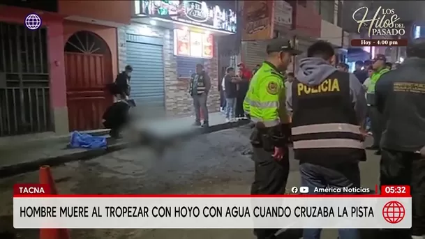 Hombre muere tras tropezar con hoyo con agua en Tacna. Foto: América Noticias Hombre muere tras tropezar con hoyo con agua en Tacna. Foto: América Noticias