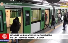 Hombre murió acuchillado dentro de un tren del Metro de Lima - Noticias de alianza-lima