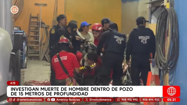 Hombre murió dentro de pozo de 15 metros de profundidad en Ate. Foto: América Noticias Hombre murió dentro de pozo de 15 metros de profundidad en Ate. Foto: América Noticias