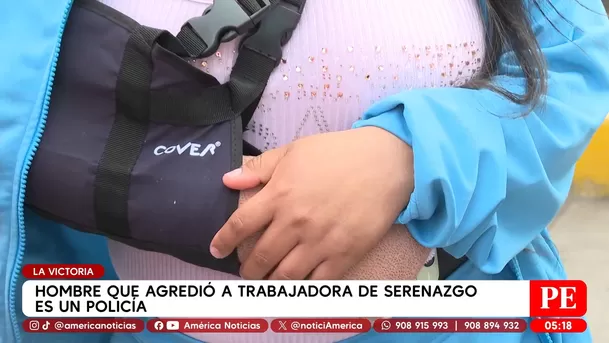 Hombre que agredió a trabajadora de Serenazgo es un policía. Foto: América Noticias