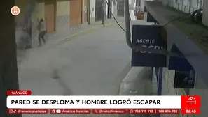 Hombre se salvó de morir de milagro al caer pared de su vivienda. Foto y video: América TV