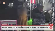 Hombre utiliza a niño para robar en una barbería en Arequipa