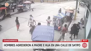 Hombres agreden a madre e hija en una calle de Satipo. Foto y video: América Noticias