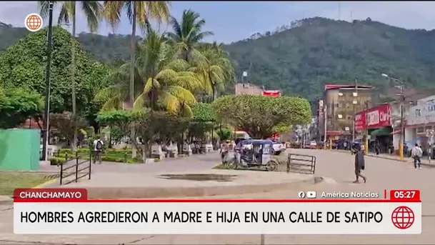 Hombres agreden a madre e hija en una calle de Satipo. Foto: América Noticias