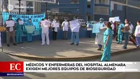 Protesta en exteriores del hospital Almenara.