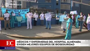 Protesta en exteriores del hospital Almenara.