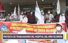 Hospital del Niño de Breña: Trabajadores de salud protestan para exigir pago del bono COVID - Noticias de hospital-rebagliati