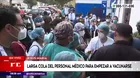 Desorden y aglomeración durante vacunación en el Hospital Rebagliati